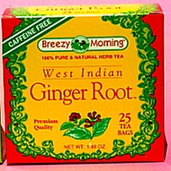 Breezy Morning Ginger Root tea.  Ginger is often used  in Caribbean cooking, in a variety of Caribbean cuisines.